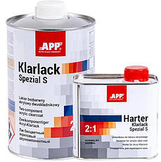 Лак безбарвний акриловий APP 2K HS Acryl Klarlack Spezial + затверджувач (1л+0,5 л)