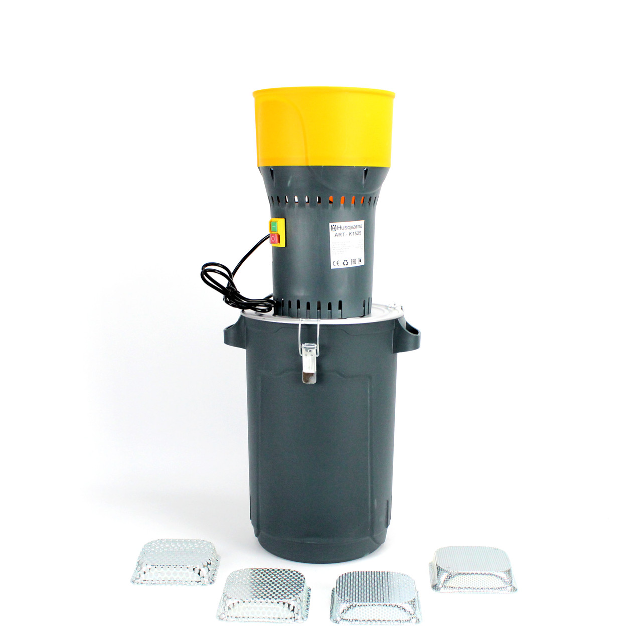 Зернодробарка Husqvarna K1525 (1.5 кВт, 300 кг/год). Кормоподрібнювач з баком 25 л. ДКУ