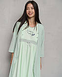 Комплект сорочка та халат для вагітних та годуючих NicolettaГорох розмір S (42-44) Зелений, фото 2