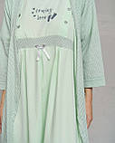 Комплект сорочка та халат для вагітних та годуючих NicolettaГорох розмір S (42-44) Зелений, фото 7