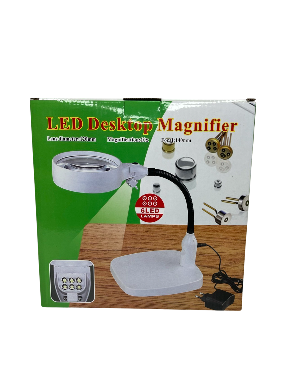 Лупа настольная с подсветкой Desktop Magnifier LED NO.7764, 10Х 120мм, DC-5V 2A - фото 5 - id-p2093840398