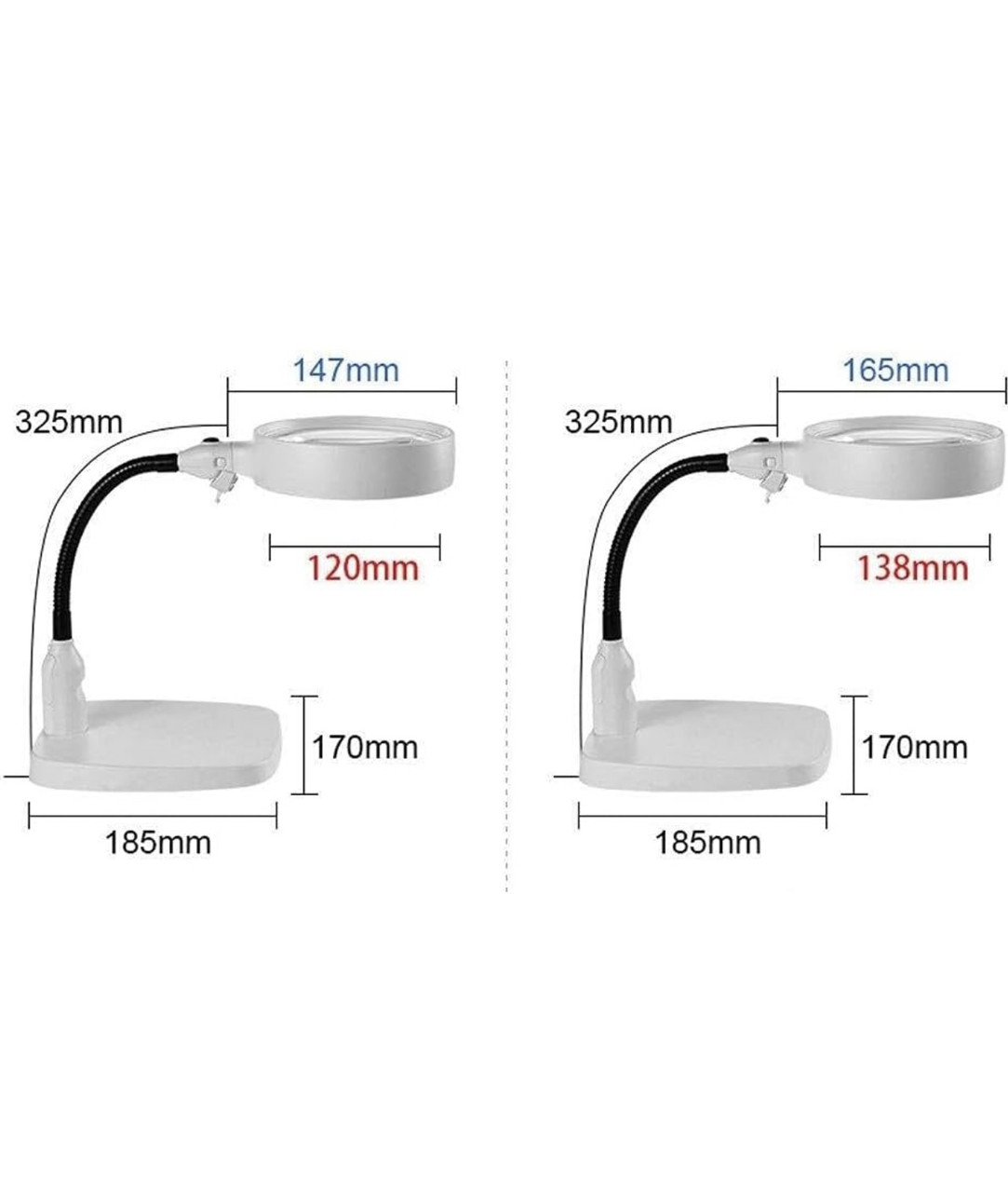 Лупа настольная с подсветкой Desktop Magnifier LED NO.7764, 10Х 120мм, DC-5V 2A - фото 6 - id-p2093840398