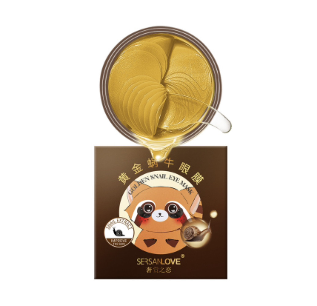Гідрогелеві патчі під очі SERSANLOVE Golden Snail Eye Mask з фільтратом слизу равлика, золоті