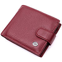Женское портмоне с блоком для карт из натуральной кожи ST Leather Бордовый Shopen Жіноче портмоне з блоком для