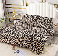 Полуторное велюровое постельное белье CROWN - Шкура леопарда