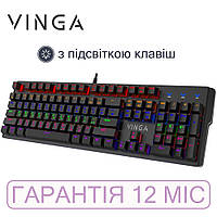 Механическая игровая клавиатура с подсветкой Vinga KBGM160 USB, проводная, полноразмерная