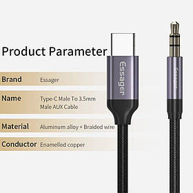 Роз'єм Essager USB Type C до 3,5 мм