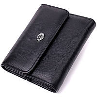 Женский кошелек с монетницей из натуральной кожи ST Leather Черный BuyIT Жіночий гаманець із монетницею з