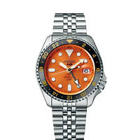 Seiko Montre 5 automatique GMT acier cadran orange SSK005K1