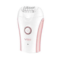 Эпилятор женский VGR V-705 аккумуляторный с подсветкой White-Pink (3_04259)