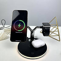 Док-станція MagSafe Magnetic Wireless Charger 3 in 1 для iPhone Apple Watch AirPods Black