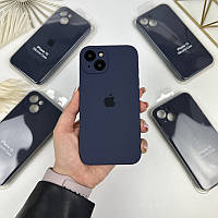 Силиконовый чехол на Айфон 13 c закрытым низом и камерами | iPhone 13 Dark Blue (8)