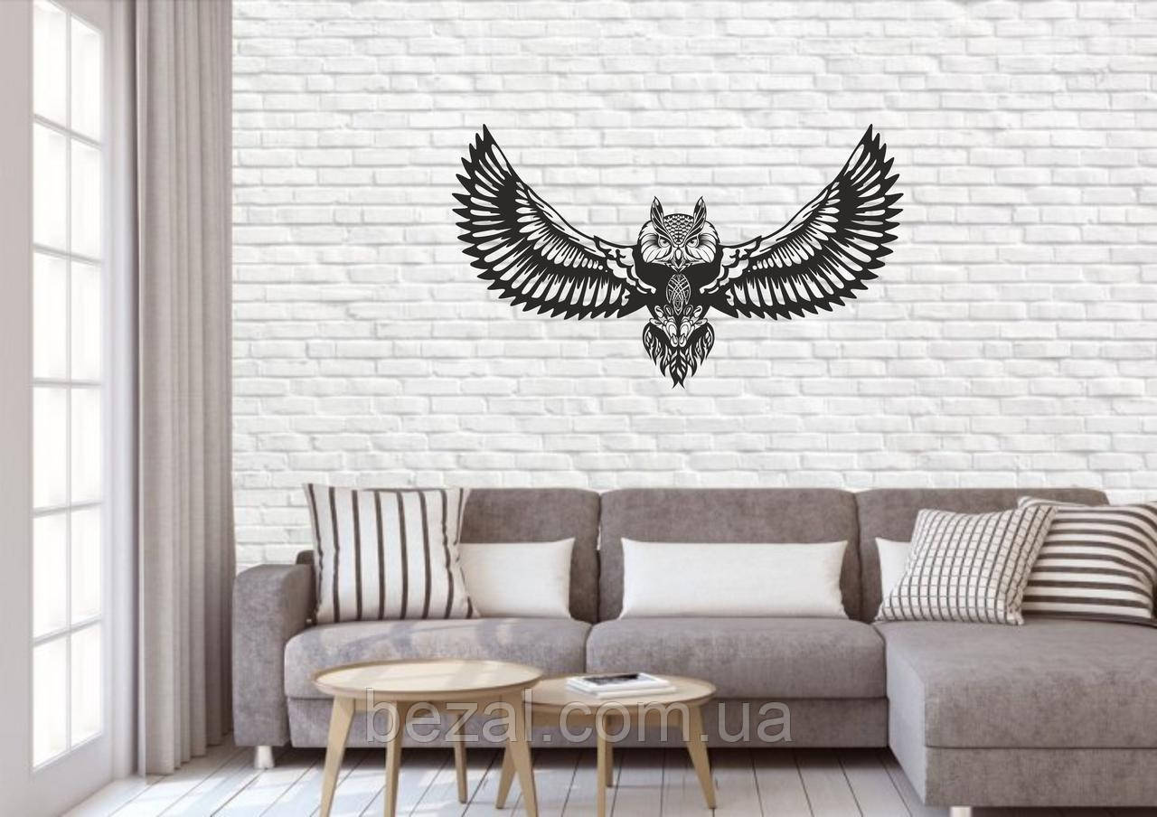 Металеве панно СОВА ІІ (540х317х1,2) , картина артметалл, фото 1