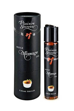 Масажне масло Plaisirs Secrets Creme Brulee (59 мл) з афродизіаками їстівне, подарункова упаковка, фото 1