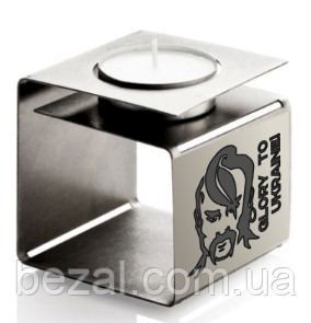 Підсвічник S Орнамент  з нержавіючої сталі 74х60х62х0,8 мм, фото 1