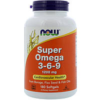 Супер Омега 3-6-9 Now Foods 1200 мг 180 желатиновых капсул (NF1841) TO, код: 1826726