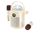 Бездротова колонка — портативна караоке система з 2 мікрофонами HOCO BS59 бежева, фото 2