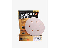 Абразивні диски для обробки деревини INDASA RHYNOGRIP PLUS LINE на 6 отворів (150 мм), Р 80