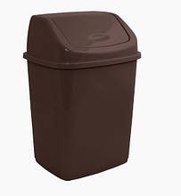 Відро для сміття з кришкою 10 л темно-коричневе Алеана 122063