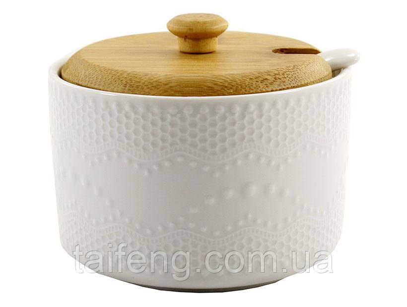 Цукорниця порцелянова з ложкою 250 мл Interos PJ02560-1