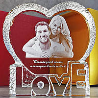 Подарок на 14 февраля - Хрустальное сердце с признанием в любви - подарок на день влюбленных, Святого Валентин
