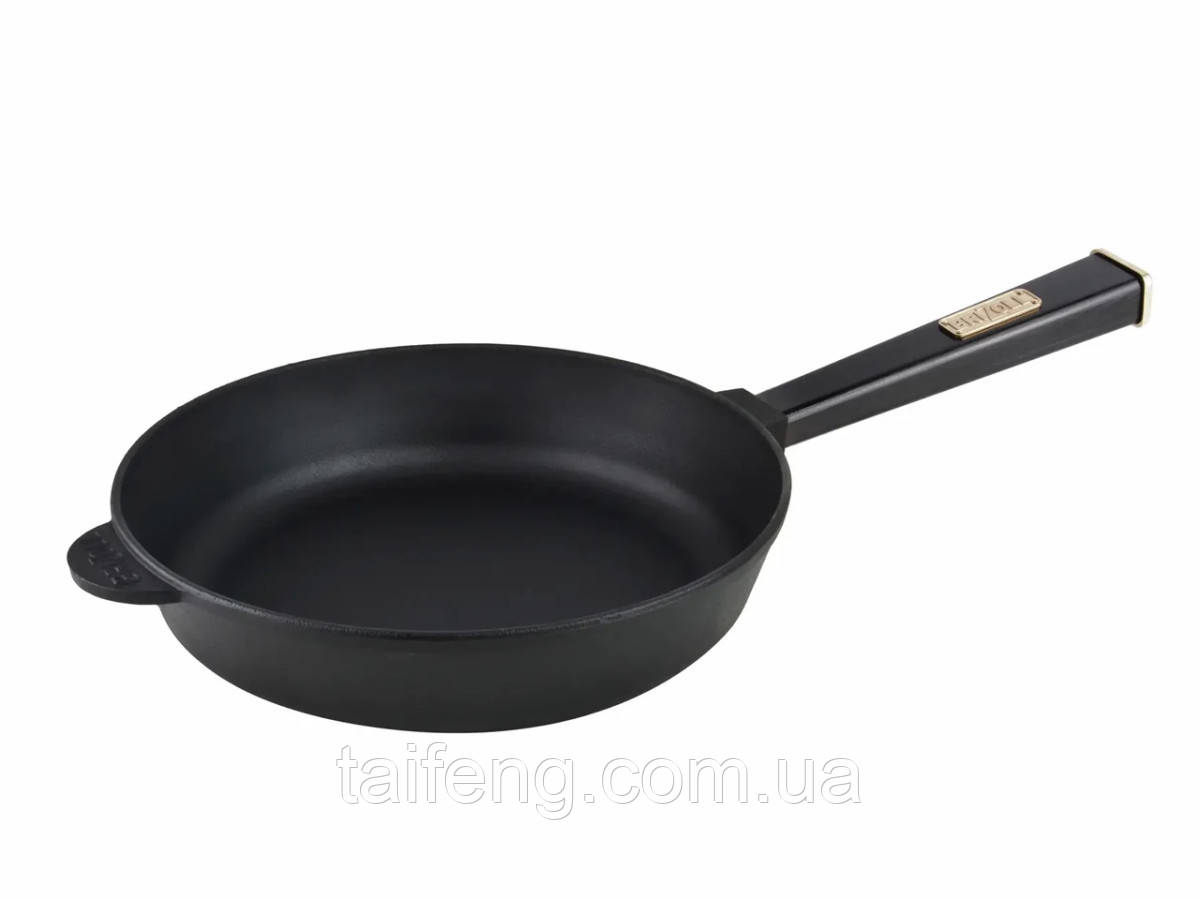 Сковорода чавунна з ручкою 28 см Brizoll Optima-Black O2860-P1