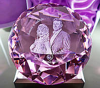 Подарок жене, девушке, любимой женщине - Фотография в хрустальном кристалле