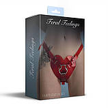 Трусики Серце для страпону Feral Feelings — Hearts Strap-on Belt Red Trasparent, фото 4