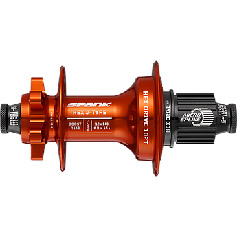 Втулка задня SPANK HEX J-Type Boost R148 Microspline 32H, Orange