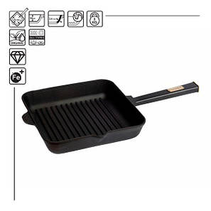 Сковорода-гриль квадратна 26 см Brizoll Optima-Black O262650G-P1, фото 3