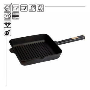 Сковорода-гриль квадратна 28 см Brizoll Optima-Black O282850G-P1, фото 3