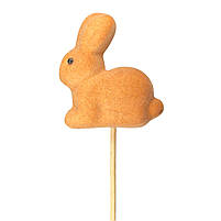 Кролик коричневий на паличці 18×6,5 см Упаковка 25 шт, фото 2