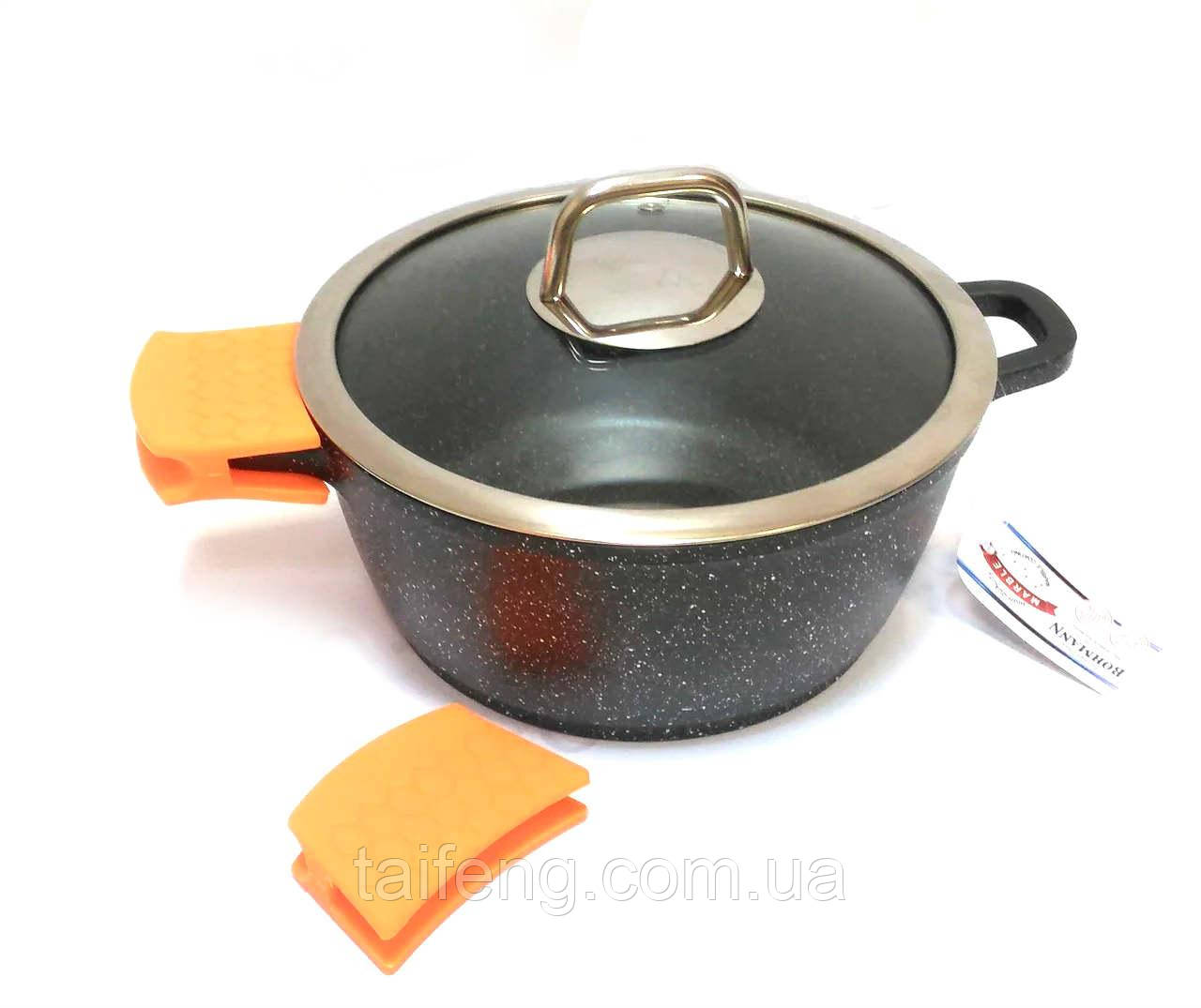 Каструля Bohmann 5 літрів із мармуровим покриттям BH-7350-26