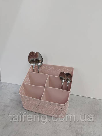 Підставка-фраж для столового приладдя Lace Tuffex TP-8074 рожева, фото 3