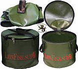 Складне Відро LionFish.sub на 8л на допомогу Рибакам та Мисливцям при перевезенні та зберіганні риби ПВХ, фото 5