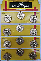 Кнопки пришивные квадратные метал 2 см