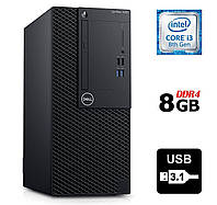 Компьютер Dell OptiPlex 3060 Tower / Intel Core i3-8100 (4 ядра по 3.6 GHz) / 8 GB DDR4 / no HDD / Intel UHD