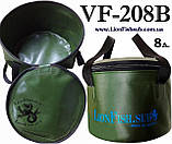 Складне Відро LionFish.sub на 8л на допомогу Рибакам та Мисливцям при перевезенні та зберіганні риби ПВХ, фото 7