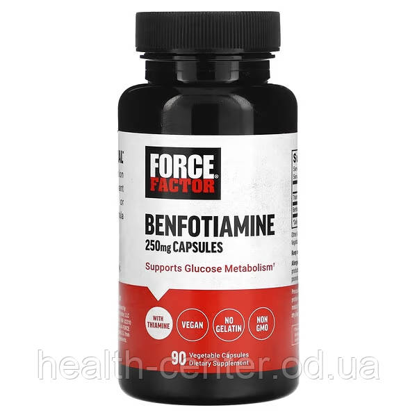 Бенфотіамін Benfotiamine 250 мг 90 капс жиророзчинний вітамін B1 Force Factor США