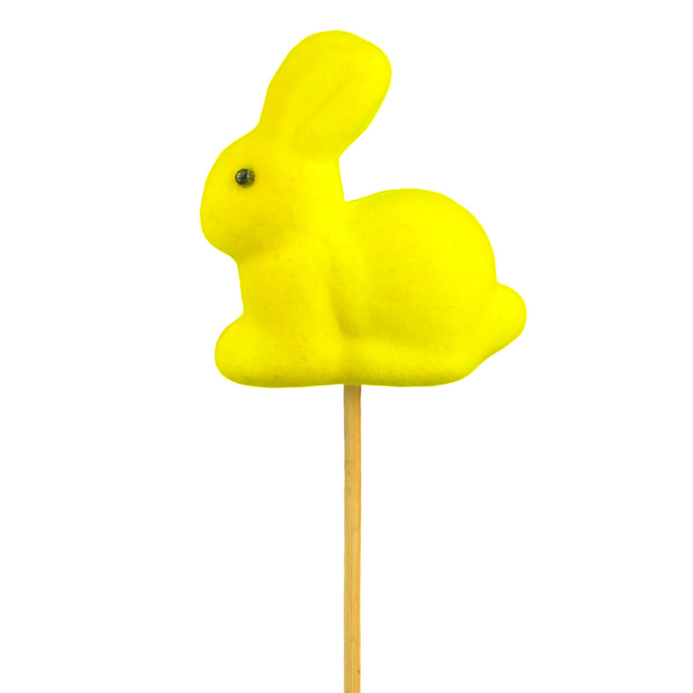 Кролик жовтий на паличці 18×6,5 см