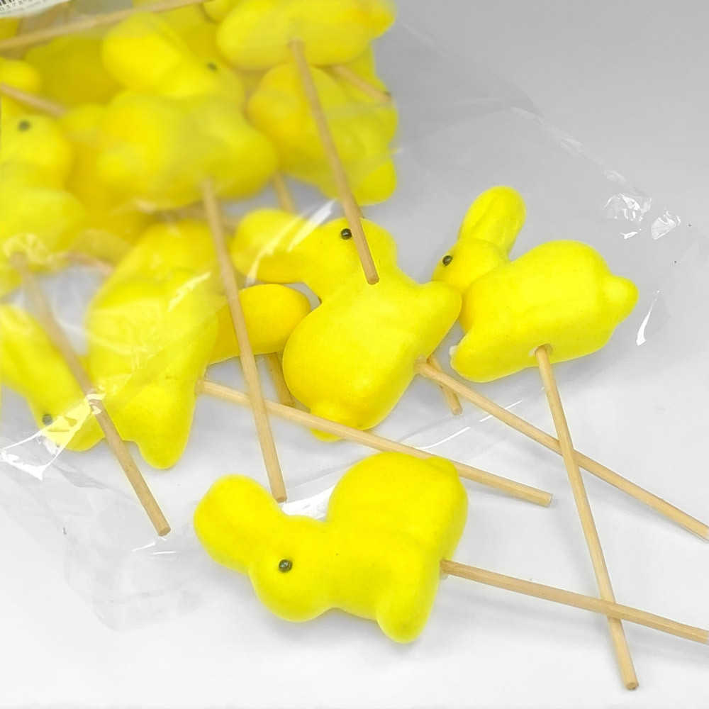 Кролик жовтий на паличці 18×6,5 см Упаковка 25 шт