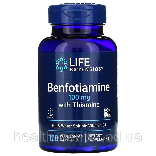 Бенфотіамін Benfotiamine 100 мг 120 капс з тіаміном Life Extension США