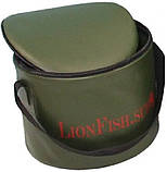 Сумка - Відро LionFish.sub для підгодовування 5 л з кришкою на блискавці і ручкою ПВХ, фото 4