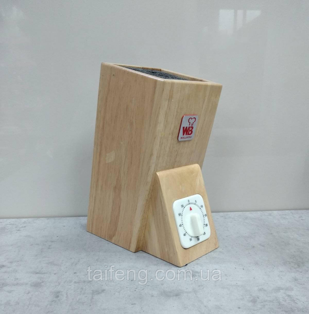 Колода для ножів Wellberg Wood 1 з таймером WB 5008