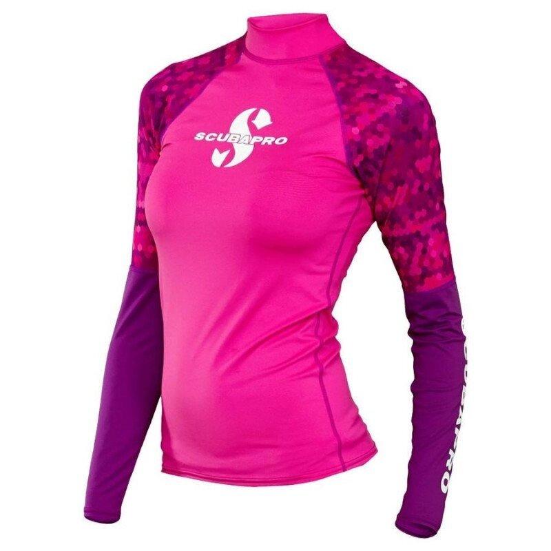 Гідромайка, лайкровой футболка жіноча SCUBAPRO Rash Guards Flamingo з довгим рукавом для плавання