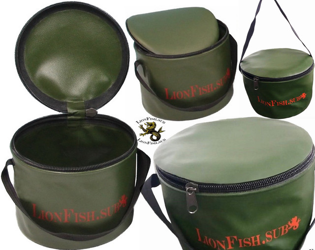 LionFish.sub - Герметичні Складні Відра з ПВХ для Замішування Рибальського корму, Сумка для Трофейних Риб, Полювання, для Речів та Спорядження