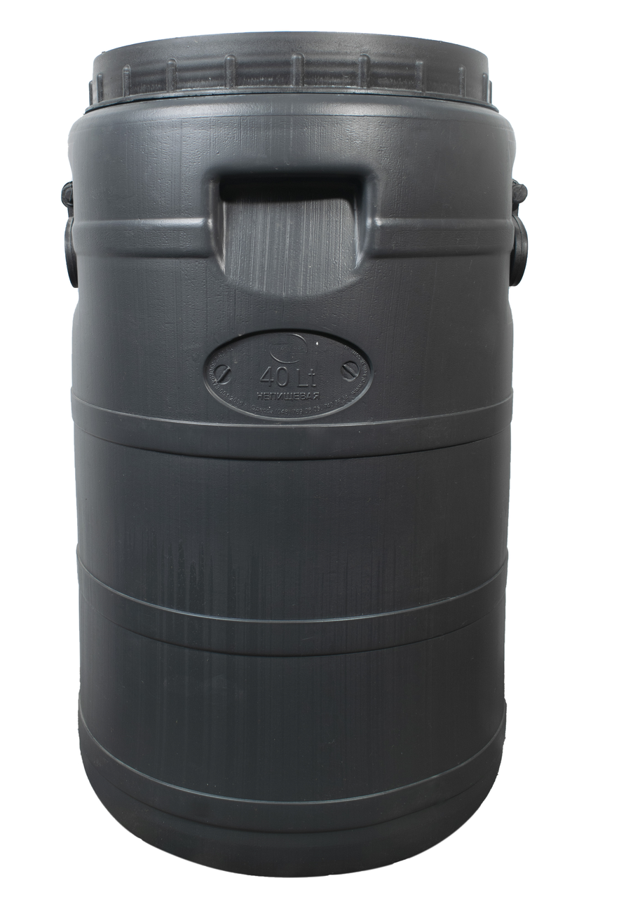 Бочка пластикова 40 л технічна чорна бідон широка горловина місткість для води