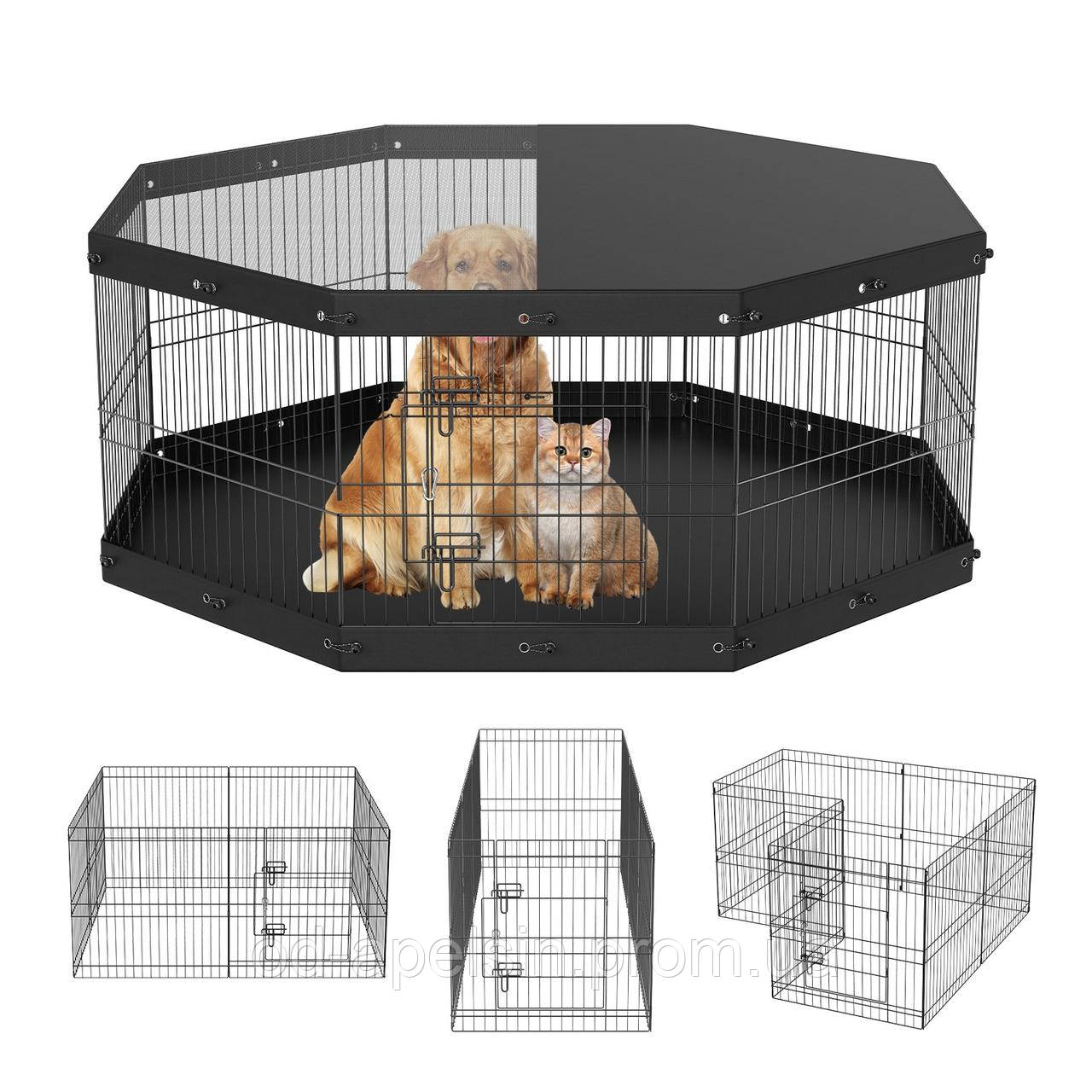 VEVOR Puppy Playpen 8-piece Puppy Run 609.6cm High Pet Playpen with Floor Mat and Cover Made of 600D Oxford - фото 1 - id-p2094006898