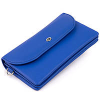 Стильный кошелек клатч из кожи женский синий ST Leather 19319