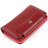 Вместительный кошелек женский бордовый из натуральной кожи ST Leather 19341